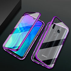 Luxury Aluminum Metal Frame Mirror Cover Case 360 Degrees T04 for Huawei Honor 20E Purple