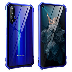 Luxury Aluminum Metal Frame Mirror Cover Case 360 Degrees T04 for Huawei Honor 20S Blue