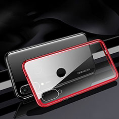 Luxury Aluminum Metal Frame Mirror Cover Case 360 Degrees T04 for Huawei Nova 4e Red