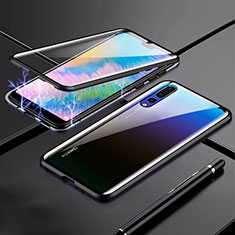 Luxury Aluminum Metal Frame Mirror Cover Case 360 Degrees T04 for Huawei P20 Pro Black