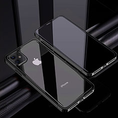 Luxury Aluminum Metal Frame Mirror Cover Case 360 Degrees T06 for Apple iPhone 12 Black