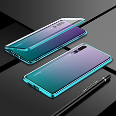 Luxury Aluminum Metal Frame Mirror Cover Case 360 Degrees T06 for Huawei P20 Pro Green