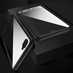 Luxury Aluminum Metal Frame Mirror Cover Case 360 Degrees T06 for Oppo R17 Neo Black