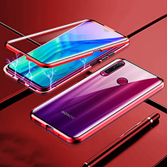 Luxury Aluminum Metal Frame Mirror Cover Case 360 Degrees T07 for Huawei Honor 10i Red