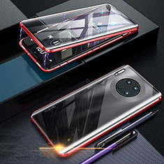 Luxury Aluminum Metal Frame Mirror Cover Case 360 Degrees T07 for Huawei Mate 30E Pro 5G Red