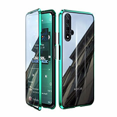 Luxury Aluminum Metal Frame Mirror Cover Case 360 Degrees T08 for Huawei Honor 20 Green