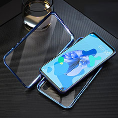 Luxury Aluminum Metal Frame Mirror Cover Case 360 Degrees T08 for Huawei Nova 5i Blue