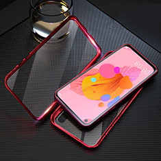 Luxury Aluminum Metal Frame Mirror Cover Case 360 Degrees T08 for Huawei Nova 5i Red