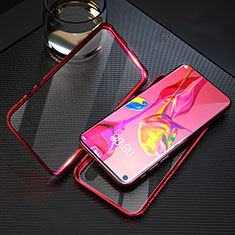 Luxury Aluminum Metal Frame Mirror Cover Case 360 Degrees T09 for Huawei Honor 20S Red