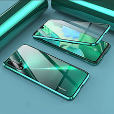 Luxury Aluminum Metal Frame Mirror Cover Case 360 Degrees T09 for Huawei Nova 5 Pro Green