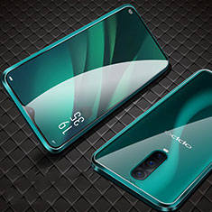 Luxury Aluminum Metal Frame Mirror Cover Case 360 Degrees T09 for Oppo R17 Pro Green