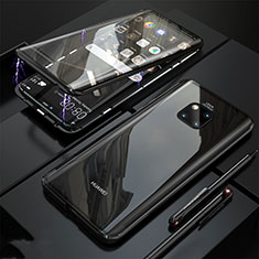 Luxury Aluminum Metal Frame Mirror Cover Case 360 Degrees T10 for Huawei Mate 20 Pro Black