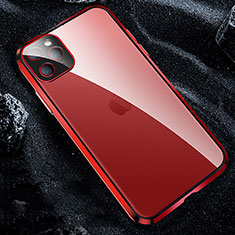 Luxury Aluminum Metal Frame Mirror Cover Case 360 Degrees T12 for Apple iPhone 11 Pro Red