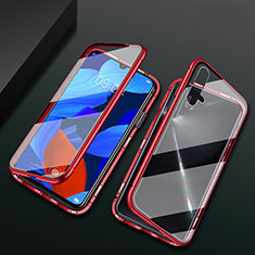 Luxury Aluminum Metal Frame Mirror Cover Case 360 Degrees T12 for Huawei Nova 5 Pro Red