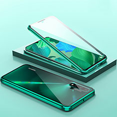 Luxury Aluminum Metal Frame Mirror Cover Case 360 Degrees T14 for Huawei Nova 5 Green