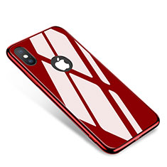 Luxury Aluminum Metal Frame Mirror Cover Case for Apple iPhone Xs Max Red