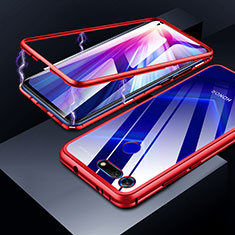Luxury Aluminum Metal Frame Mirror Cover Case for Huawei Honor V20 Red