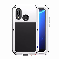 Luxury Aluminum Metal Frame Mirror Cover Case for Huawei Nova 3e White