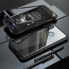 Luxury Aluminum Metal Frame Mirror Cover Case for Huawei P30 Lite XL Black