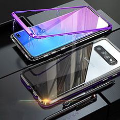 Luxury Aluminum Metal Frame Mirror Cover Case for Samsung Galaxy S10 5G Purple