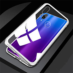 Luxury Aluminum Metal Frame Mirror Cover Case M01 for Huawei P Smart (2019) Silver