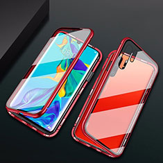 Luxury Aluminum Metal Frame Mirror Cover Case M02 for Huawei P30 Pro New Edition Red