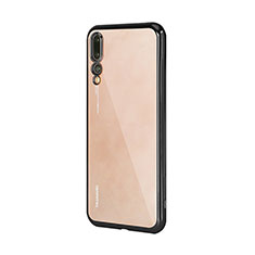Luxury Aluminum Metal Frame Mirror Cover Case M04 for Huawei P20 Pro Black