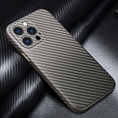 Luxury Carbon Fiber Twill Soft Case Cover for Apple iPhone 15 Pro Max Gray