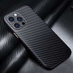 Luxury Carbon Fiber Twill Soft Case Cover for Apple iPhone 16 Pro Black