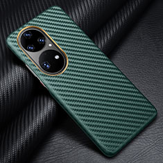 Luxury Carbon Fiber Twill Soft Case Cover for Huawei P50 Green