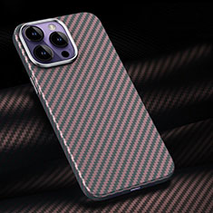 Luxury Carbon Fiber Twill Soft Case T01 for Apple iPhone 16 Pro Red