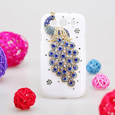 Luxury Diamond Bling Peacock Hard Rigid Case Cover for Samsung Galaxy S3 III LTE 4G Blue