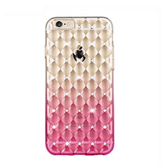 Luxury Diamond Bling Transparent Gel Gradient Soft Case for Apple iPhone 6 Pink