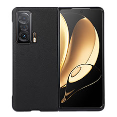 Luxury Leather Matte Finish and Plastic Back Cover Case B01H for Huawei Honor Magic V 5G Black