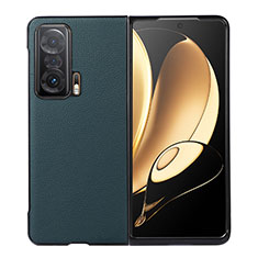 Luxury Leather Matte Finish and Plastic Back Cover Case B01H for Huawei Honor Magic V 5G Green