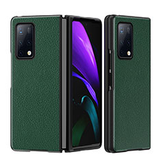 Luxury Leather Matte Finish and Plastic Back Cover Case B02H for Huawei Mate X2 Green