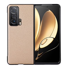 Luxury Leather Matte Finish and Plastic Back Cover Case B03H for Huawei Honor Magic V 5G Gold