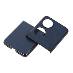 Luxury Leather Matte Finish and Plastic Back Cover Case B05H for Huawei P60 Pocket Blue