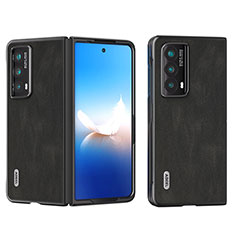 Luxury Leather Matte Finish and Plastic Back Cover Case B08H for Huawei Honor Magic V2 Ultimate 5G Black