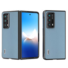 Luxury Leather Matte Finish and Plastic Back Cover Case B10H for Huawei Honor Magic Vs2 5G Sky Blue