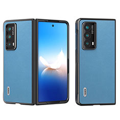 Luxury Leather Matte Finish and Plastic Back Cover Case B11H for Huawei Honor Magic Vs2 5G Blue