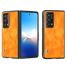 Luxury Leather Matte Finish and Plastic Back Cover Case B12H for Huawei Honor Magic Vs2 5G Orange