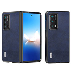 Luxury Leather Matte Finish and Plastic Back Cover Case B13H for Huawei Honor Magic Vs2 5G Blue