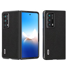 Luxury Leather Matte Finish and Plastic Back Cover Case B17H for Huawei Honor Magic Vs2 5G Black