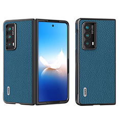 Luxury Leather Matte Finish and Plastic Back Cover Case B17H for Huawei Honor Magic Vs2 5G Blue