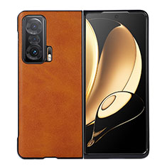 Luxury Leather Matte Finish and Plastic Back Cover Case BH1 for Huawei Honor Magic V 5G Brown