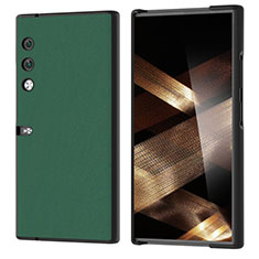 Luxury Leather Matte Finish and Plastic Back Cover Case BH3 for Huawei Honor V Purse 5G Green