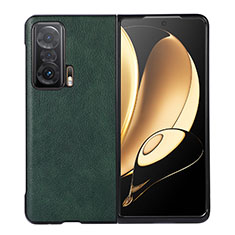 Luxury Leather Matte Finish and Plastic Back Cover Case BH5 for Huawei Honor Magic V 5G Green