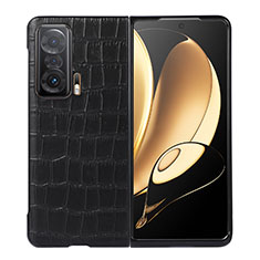 Luxury Leather Matte Finish and Plastic Back Cover Case BH6 for Huawei Honor Magic V 5G Black