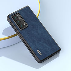 Luxury Leather Matte Finish and Plastic Back Cover Case BH7 for Huawei Honor Magic Vs2 5G Blue